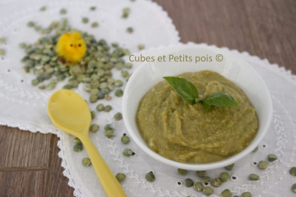 Puree De Pois Casses Au Basilic Pour Bebe Cubes Petits Pois